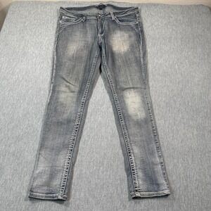 Toxic Jeans Jeans Women 14 Gray Skinny Distressed Faded Low Rise Denim Stretch